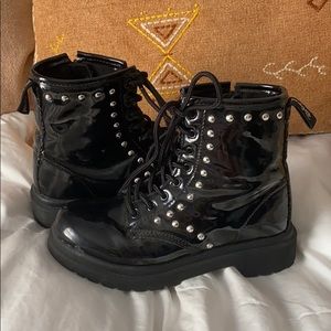 D-Signed girls combat boots w. Studs